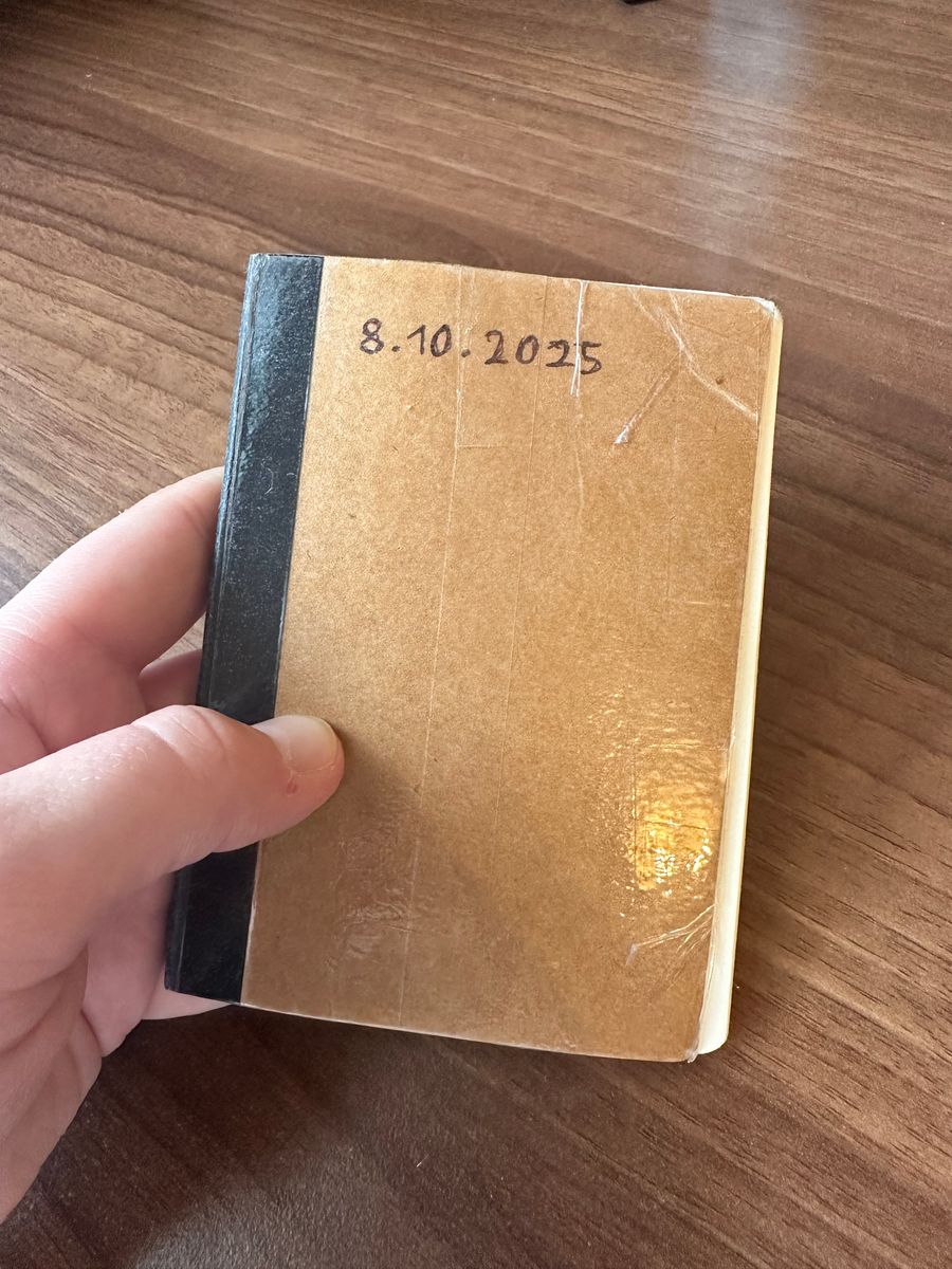 photo of my small brown notebook